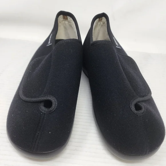 Schawos New Black House Slippers Comfortable Easy Slip on Shoes Size 9